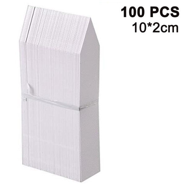100 pakker plantetiketter Stake-Type Tags Plast Hageetiketter Planteskilt for blomster, grønnsaker, frøplanter, frø-hvit