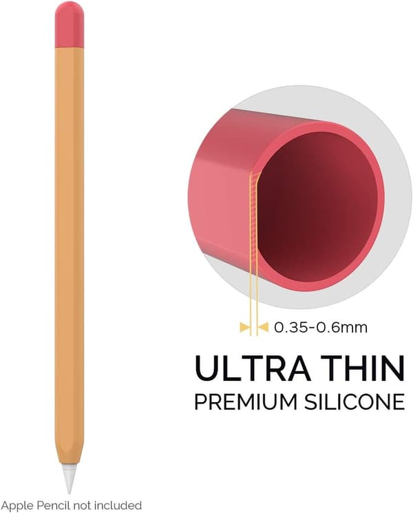 2025 Latest Model Duotone Case for Apple Pencil 2nd Generation & Apple Pencil Pro (2024) Ultra-Thin Protective Silicone Skin Compatible