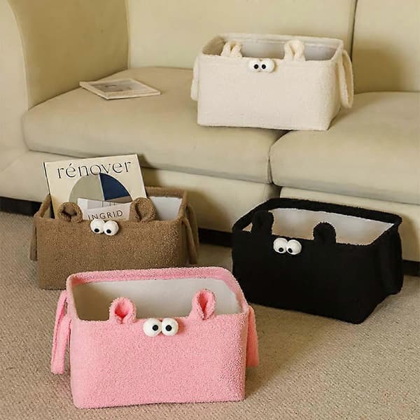 Sheepskin Storage Basket for Home Thick Sheepskin