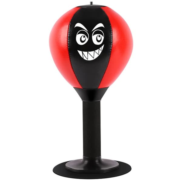 Desktop Punching Ball for Stress Reduction with Suction Cup & Pump Red Red 811