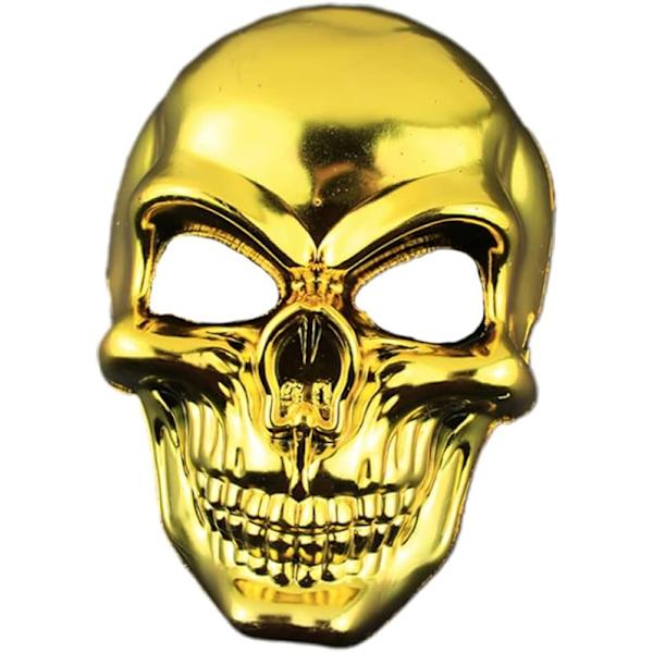 1 stk halloween kostymer cosplay maske skallemaske halloween dekorasjoner rekvisitter hjemsøkt hus rekvisitter belagt maske klesbelegg skjelett（Gull）