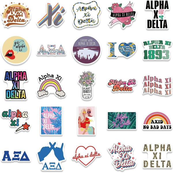 Alpha Xi Delta Stickers 50st College Sorority Stickers Feminism Stickers Laptop Vattenflaska Cykel Skateboard Bagage Dator Snowboard för kvinnor