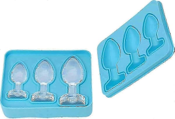 Prank Butt Plug-formede isterningebakker Silikoneform til DIY kage chokolade slik nyhed isform Blue