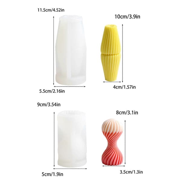 Cylinder Stearinlysforme Silikone DIY 3D Aromaterapi Stearinlys Håndlavet Gave Sæbe Ler Håndværk Dekorationer Forme