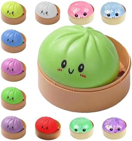Dumplings Squishy Mystery Mini Dumplings Squishy Stressbolde Fidget Sensorisk Legetøj Blød Klemme Dekompression Dej (Lilla-A) Green