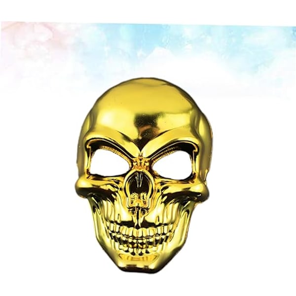 1 stk halloween kostymer cosplay maske skallemaske halloween dekorasjoner rekvisitter hjemsøkt hus rekvisitter belagt maske klesbelegg skjelett（Gull）
