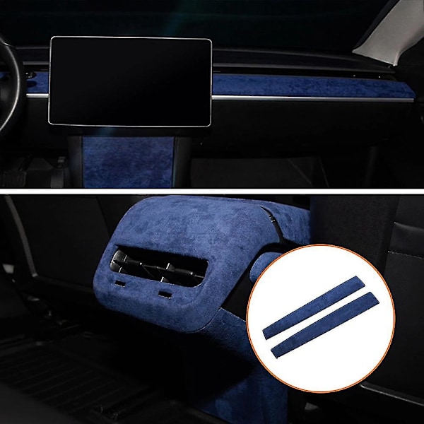 2 st För Tesla Model 3 Inredningsskydd i Mocka för Model3/y Central