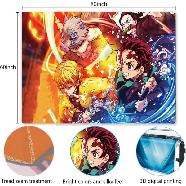 Anime-demonijuliste - Anime-seinävaate - Anime-julistekoriste - Anime-seinävaate vieritysrulla, jota voidaan käyttää syntymäpäiväjuhlan koristeluseinävaatteena 60x80 tuumaa