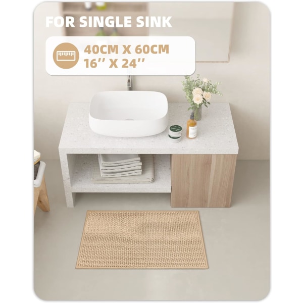 16\"x24\" Chenille Badrumsmattor - Färg G Tunna Badrumsmattor Passar Under Dörr - Absorberande, Platt, Halkfri, Mjuk, Maskintvättbar
