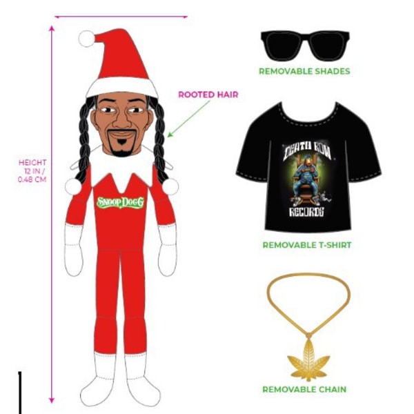 2024 Snoop On A Stoop Joulukuusen Tonttu Nuken, 12 Tuuman Pieni Pehmolelu Hyllykoriste, Tonttu Leikkihahmo Tarvikkeilla, Joulukoristelahjat Aikuisten Lapsille Type H