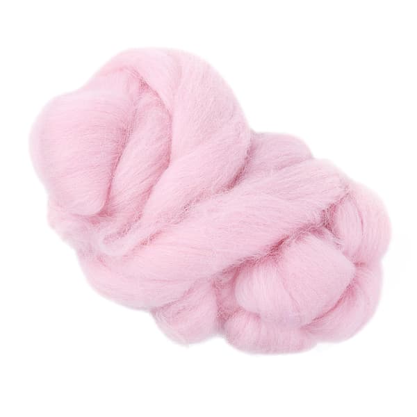 55g Farget Nålefilting Ull Roving Spinning Søm Trimming Håndarbeidsmateriale (Rosa)