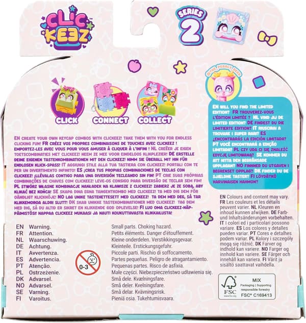 Goliath - CLICKEEZ Multi Pack Serie 5 Søde Nøglering Tryklegetøj - Nøglering Stressaflastende Legetøj - Sensorisk ASMR Effekt Legetøj - 30+ Sæt random 5pcs