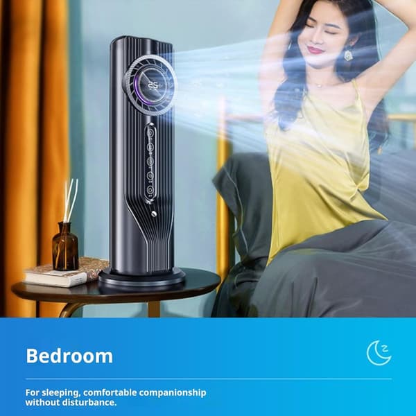 USB Table Fan 33 cm with 6 Modes, 6h Timer and Mist, 3-in-1 Cooling Fan for Desk and Home White