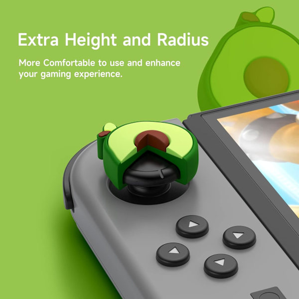 Tumgreppskåpor för Nintendo Switch, söta joystick-skydd med 3D-mönsteröverdrag Mjukt bedårande silikon Analog 4 st kit för Switch/OLED/Lite, frukter