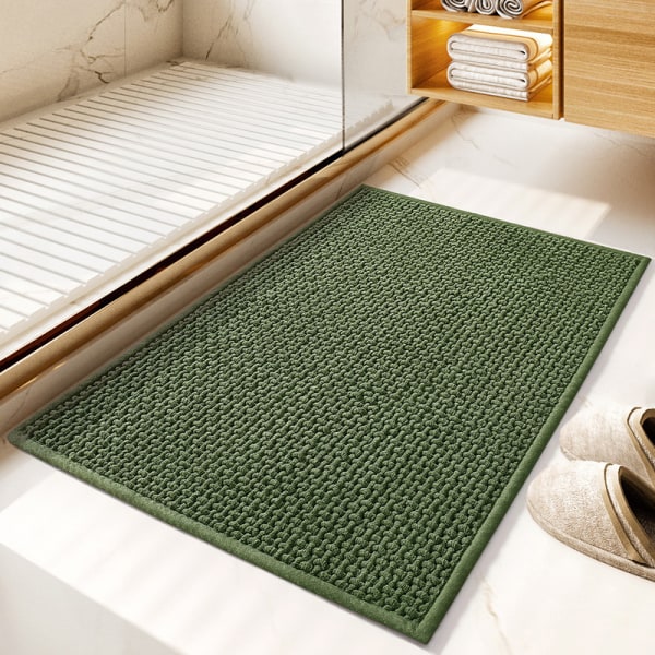 20\"x32\" Chenille Badrumsmattor - Färg G Tunna Badrumsmattor Passar Under Dörr - Absorberande, Platt, Halkfri, Mjuk, Maskintvättbar