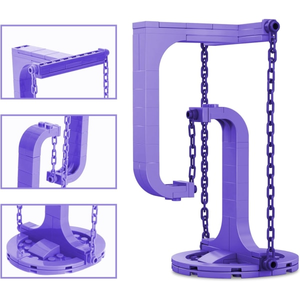 Kreativt tensegrity-byggesett, tensegrity-bordbalanse mursteinrammemodell, mursteinsett, fysikkleketøy, egnet for 6-12 år gamle, lilla, 66 deler