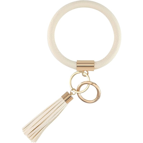 Nøglering Armbånd Wristlet Nøglering Bangle Nøglering - Bærbar Læder Kvast Armbånd Nøgle Kæde Holder til Kvinder