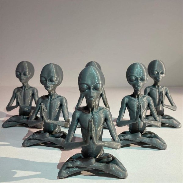 Alien Resinprydnader, UFO Utomhus Trädgårdsdekoration, Utomjordiska Figurer
