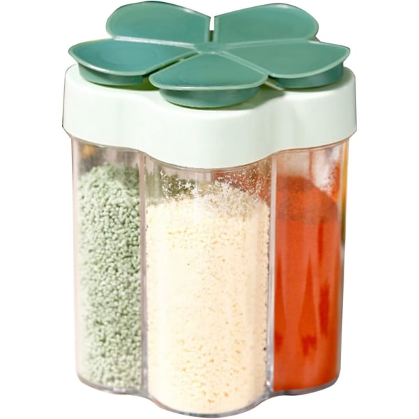 Five in One Seasoning Bottle with Label Sealed Proof Flip Lid Seasoning Jar Kitchen Seasoning Jar Barbecue Seasoning Jar (A, One Size)