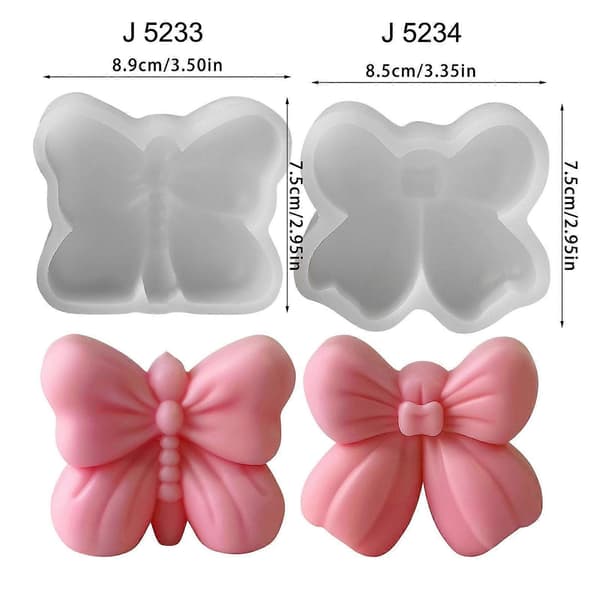 Silikoneforme Sløjfeformede Lysforme Epoxyharpiksforme Håndlavede Støbeforme Sløjfe Gipsforme