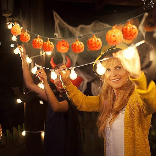 LED lyskæde Halloween værelse dekoreret græskar lyskæde 10 lys