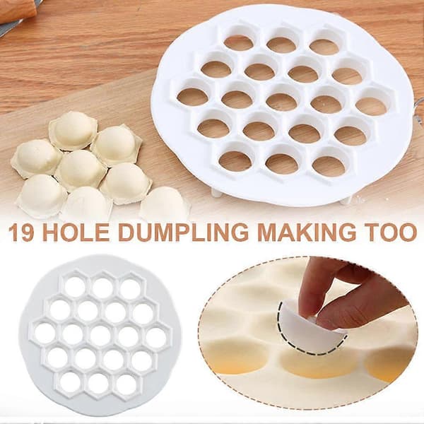 Kreativ 19-hullers dumplingmaskine, doven dumplingmaskine, dumplingform, dumplingplade, rund