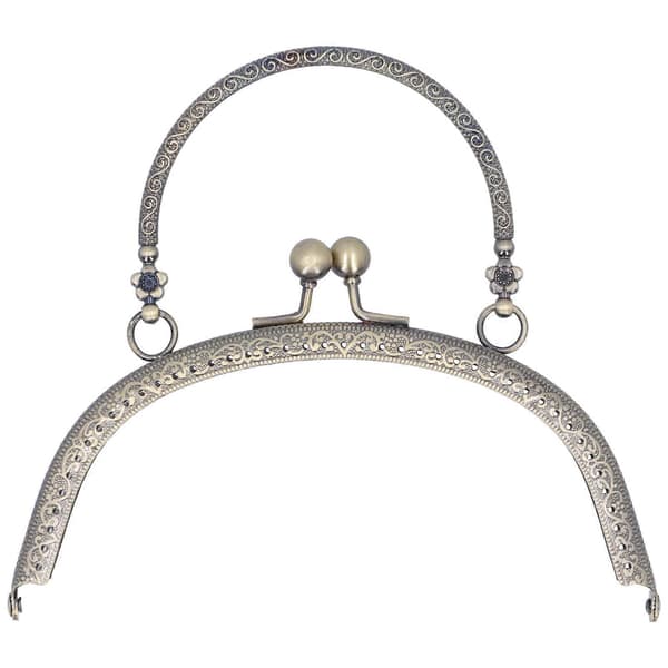 Halvcirkelformad handväska handtag ram metall handväskor lås 16,5 cm väska DIY tillbehör brons