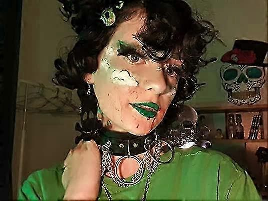 Halskæde Pu Læder Choker med Sorte Nitter Punk Rock Nitte Choker