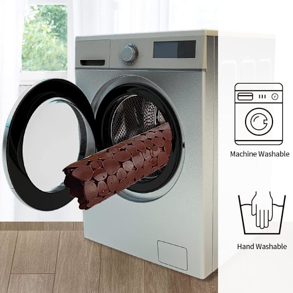 Sklisikker rullesteinsbadematte, svart, 16 B x 35 L tommer (kun for glatte/ikke-teksturerte badekar) Sikker dusjmatte med dreneringshull, sugekopper for bad