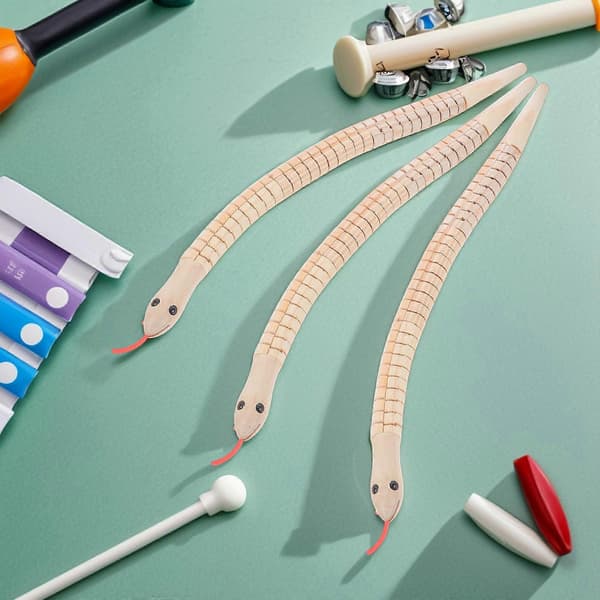 Obehandlad ormleksak i trä för gör-det-själv-hantverk, 3-delat flexibelt ormset