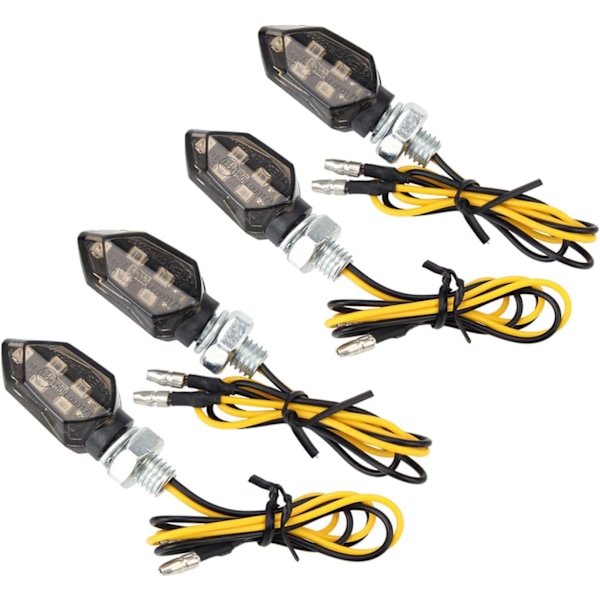 4 x Mini-blinkers, 12V 5 LED för motorcykel, Mini Light M8, LED-blinkers för motorcykel, Pedalbil, Gul