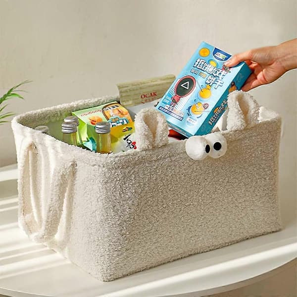 Sheepskin Storage Basket for Home Thick Sheepskin