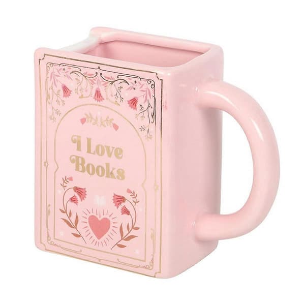 Jag älskar böcker formad mugg En storlek Rosa