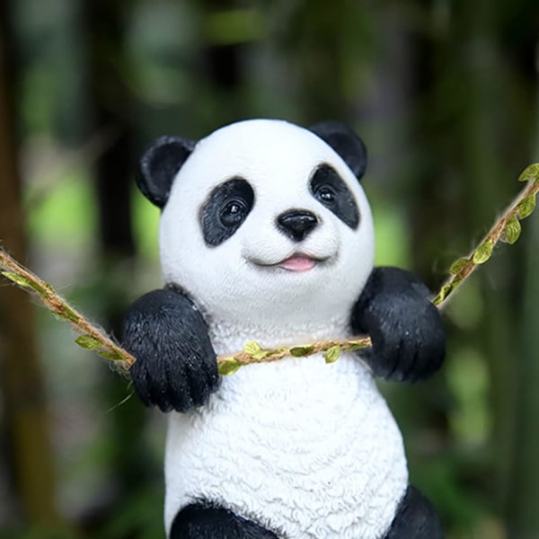 Mini søde panda dyrefigurer legetøj hjem udendørs DIY have dekorationer have dekorationer harpiks søde panda figur