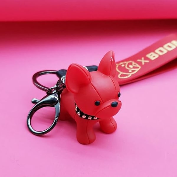Söt fransk bulldog nyckelring - Fransk bulldog present till kvinnliga franska bulldogälskare