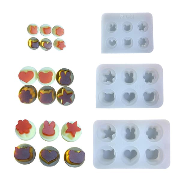3D Puddingformet Lys Silikonform for DIY Håndlagde Lyspynt Form Håndverk Verktøy Bakeform L