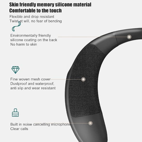 Neck Bluetooth Speaker, 5.0 Portable Wireless Speaker with Noise Cancelling Microphone, 3D Stereo Neck Speaker, Ergonomic Design, Suitable