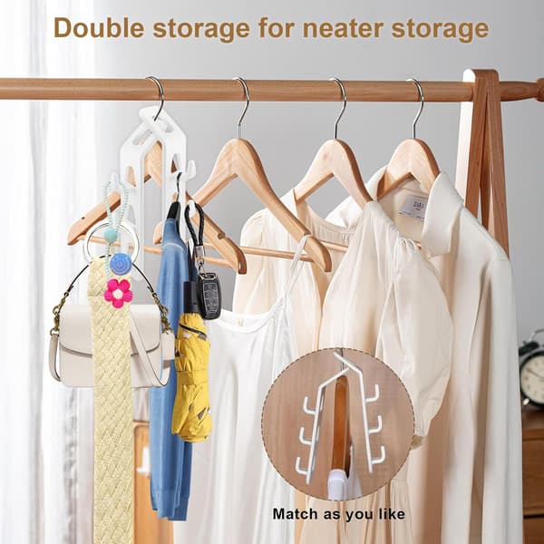 10 Pieces Space Saving Hangers, Hanger Hooks Space Saving Hangers Max Space Saving Hangers, Cascading Clothes Hooks for Wardrobe