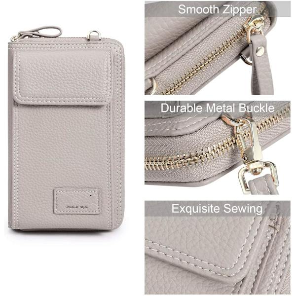 Damväska för mobiltelefon, axelväska, shopper-mobilväska, crossbody, liten plånbok i PU-läder