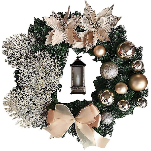 Julkrans Konstgjorda Blommor Champagne 25cm Julkransar Julkrans För Inomhus Utomhus Juldekoration För Dörr Vägg Fönster