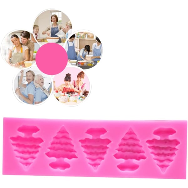 5 fondantforme silikoneforme til chokolade de para gelatinas feriebagningsforme jule epoxyforme jule chokoladeform juletræ kageform