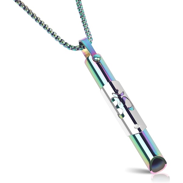 Halskæde til rygestop, Åndedragshalskæde mod angst, Yoga Mindful Meditation Stress Relief Breathlace, Åndedragshalskæde i rustfrit stål Colorful