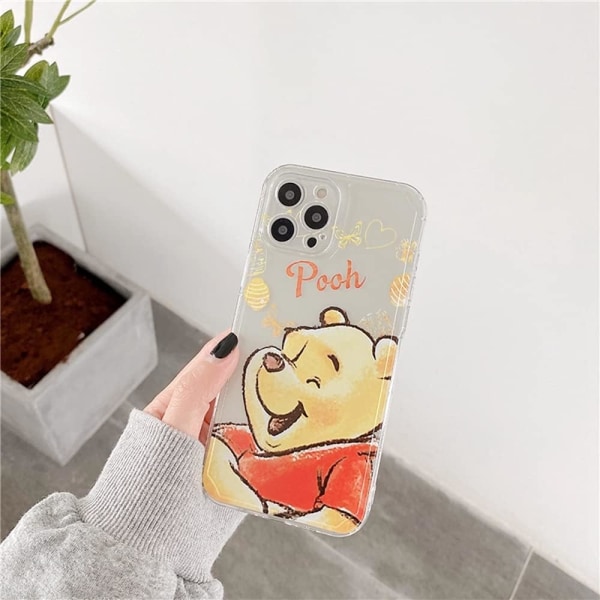 Sött tecknat mönster Mjukt flexibelt Genomskinligt Transparent Lätt TPU-fodral för iPhone 13 Pro 6,1 tum 2021 (Nalle Puh)