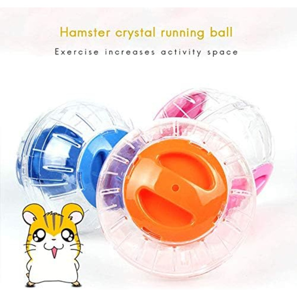 12 cm treningsball for hamstere og mus, liten dyreaktivitetsleke, treningsball for dverghamster, 3 farger å velge mellom (oransje)