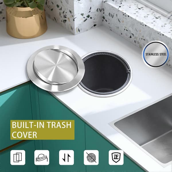 Trash Chute Lid Flush Built-in Balance Swing for Kitchen Countertop