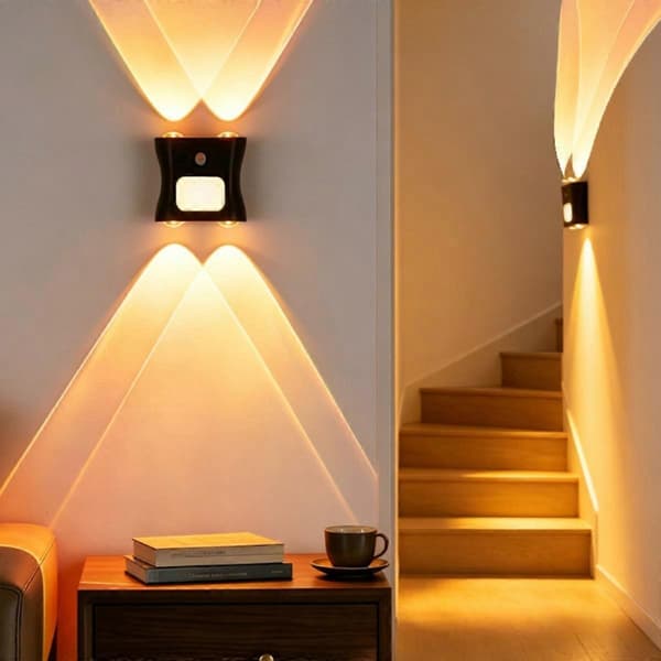 4-Head Ambient Spotlight 2-pack — Rechargeable RGB LED Motion Sensor Light with 1200mAh Battery