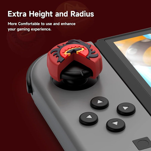 Tumgreppsskydd för Nintendo Switch, söta joystick-skydd med 3D-mönster, mjukt och bedårande silikonanalogt 4-delars kit för Switch/OLED/Lite, EvilEyes