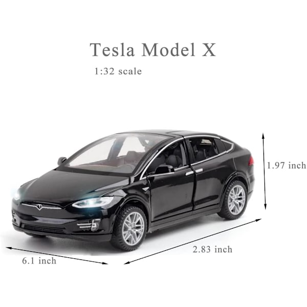 Træk tilbage biler legetøj med lys og musik, legering diecast elektronisk bilmodel X 1:32, mini køretøjer legetøj til børn børn småbørn Tesla bil elskere