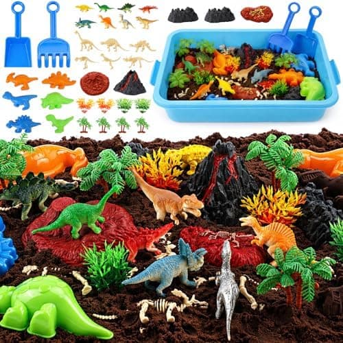 TOY Life Dinosaur Magic Sand Sensorisk Boks, Sandkassesæt, Alder 3-8
