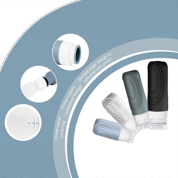 Travel Size Silicone Toiletry Container Set 17-piece